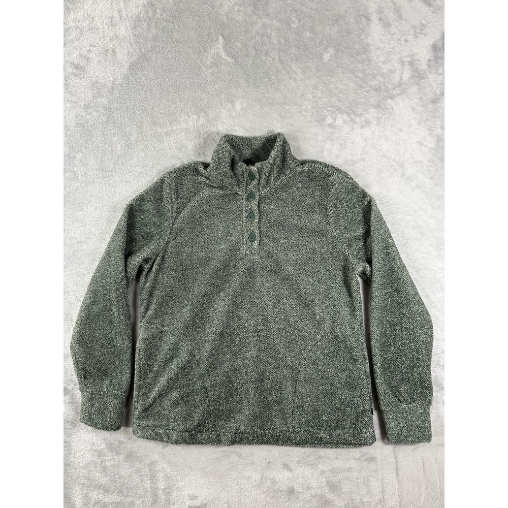 Eddie Bauer Sweater Womens Small Green 1/4 Button Pullover